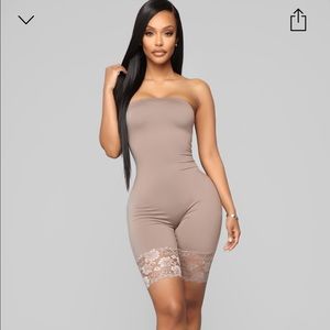 Lace to the end biker short romper